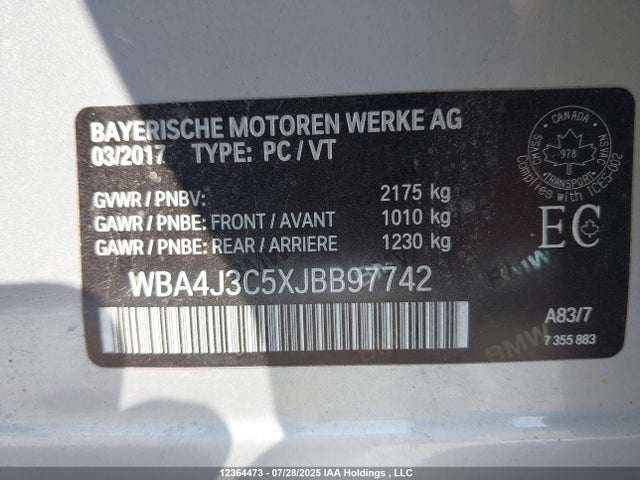 BMW 430I 2018 WBA4J3C5XJBB97742 Image 17