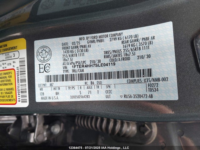 1FTER4HH7SLE04119 Ford ecoboost