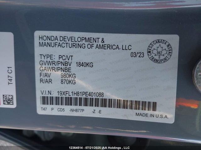 19XFL1H81PE401088 Honda l15b7