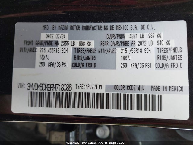 3MVDMBDM9RM718086 Mazda pyukd