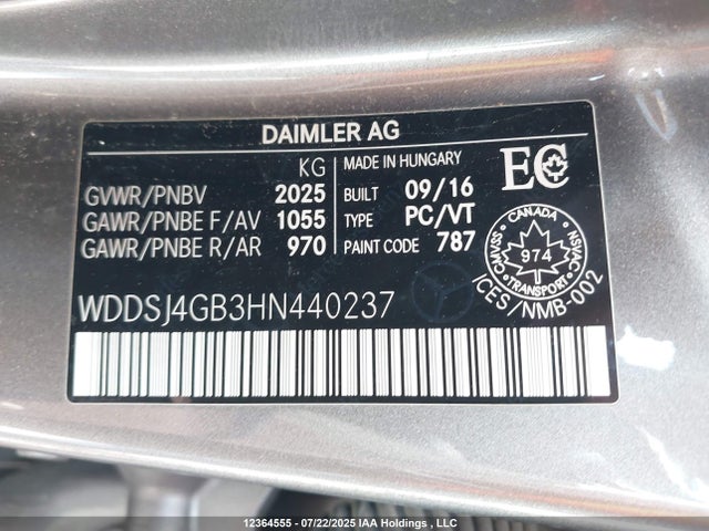 WDDSJ4GB3HN440237 Mercedes-Benz CLA-Class