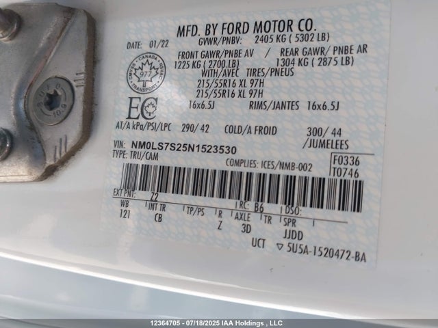 Ford gdi 2022 NM0LS7S25N1523530 Image 9