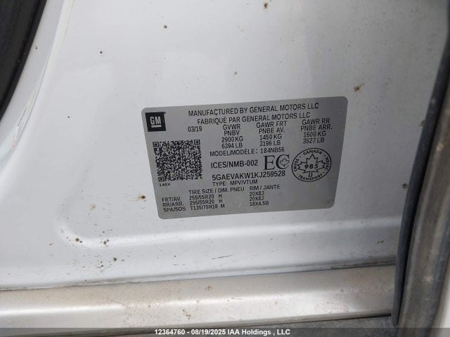 Buick lfy - spark ignited direct injection, atss, gen1 2019 5GAEVAKW1KJ259528 Image 18