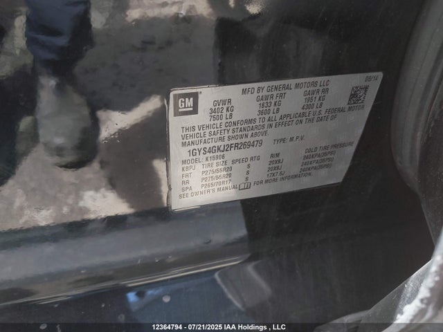 1GYS4GKJ2FR269479 Cadillac l86 - vvt, afm, e85 max, aluminum