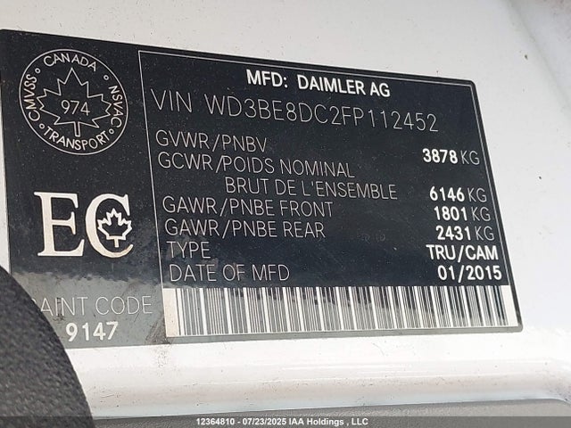 WD3BE8DC2FP112452 Mercedes-Benz 2015