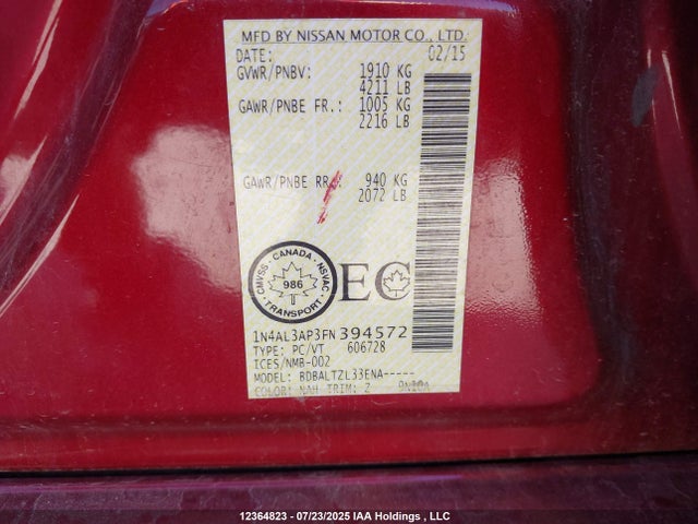 1N4AL3AP3FN394572 Nissan 2015