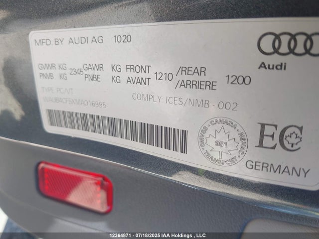 Audi 40 tfsi (2.0t) 2021 WAUB4CF5XMA016995 Image 9