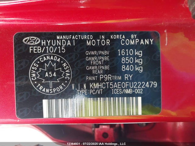 Hyundai Accent 2015 KMHCT5AE0FU222479 Image 40