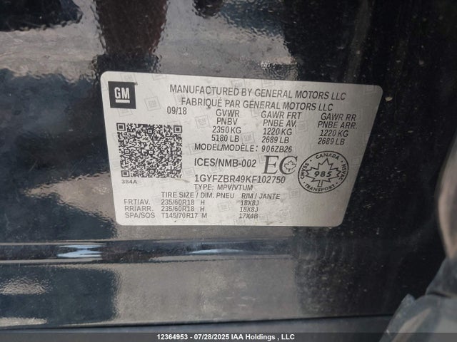 1GYFZBR49KF102750 Cadillac lsy - sidi, vvt, alum, var 3
