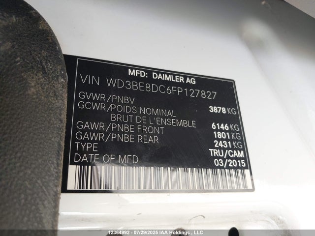 WD3BE8DC6FP127827 Mercedes-Benz 2015