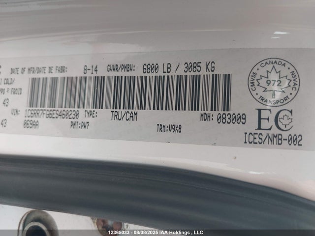 Dodge 1500 2014 1C6RR7FG6ES460230 Image 9