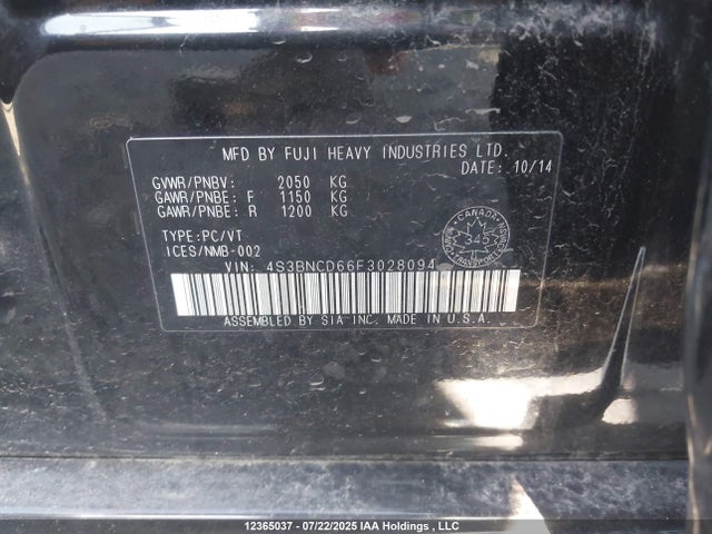 4S3BNCD66F3028094 Subaru 2.5l c0