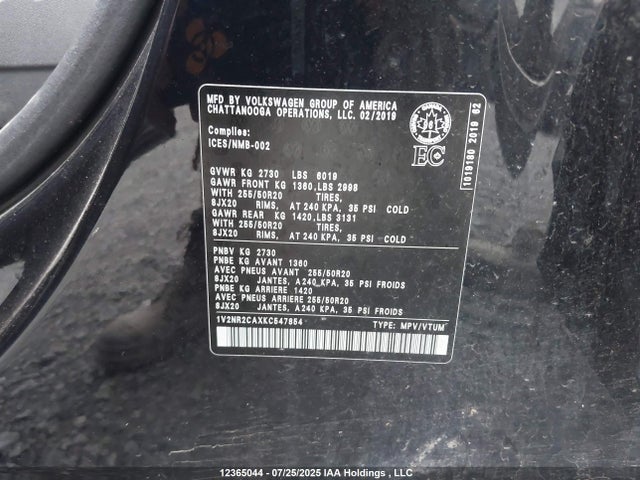 Volkswagen Atlas 2019 1V2NR2CAXKC547854 Image 18