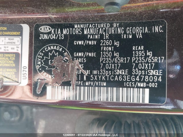 5XYKTCA63EG478094 KIA dohc t-gdi theta-ii