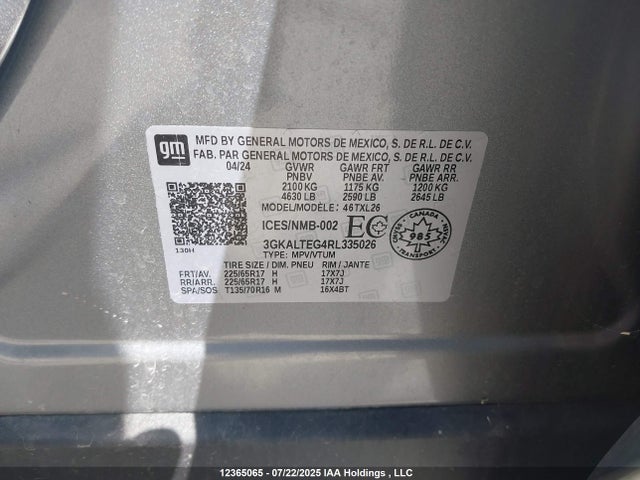 3GKALTEG4RL335026 GMC lsd