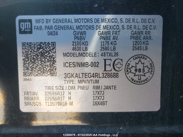3GKALTEG4RL328688 GMC lsd