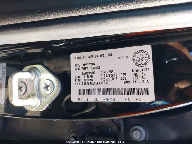 5J8TB4H59EL806392 Acura j35z2
