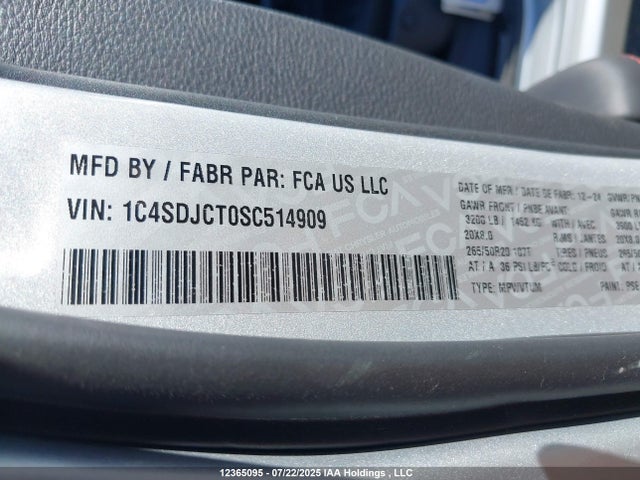 1C4SDJCT0SC514909 Dodge Durango