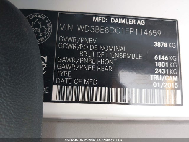 WD3BE8DC1FP114659 Mercedes-Benz 2015