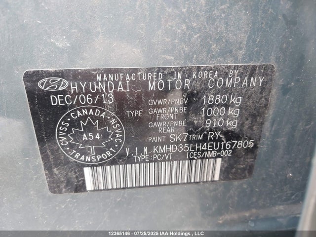 KMHD35LH4EU167805 Hyundai dohc gdi nu