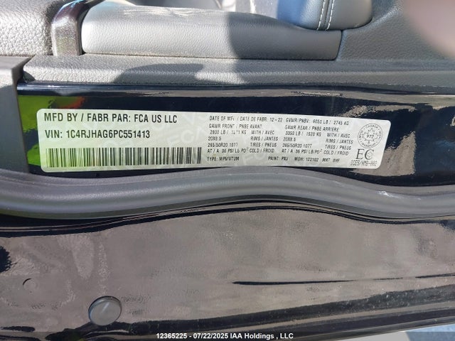 1C4RJHAG6PC551413 Jeep Grand Cherokee