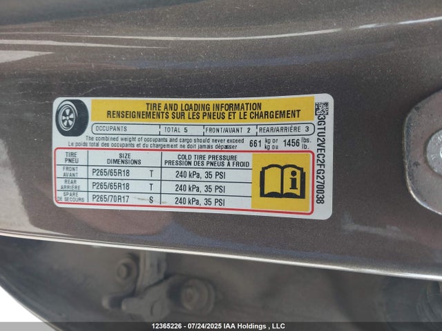 3GTU2VEC2FG270038 GMC l83 - vvt, active fuel management, aluminum