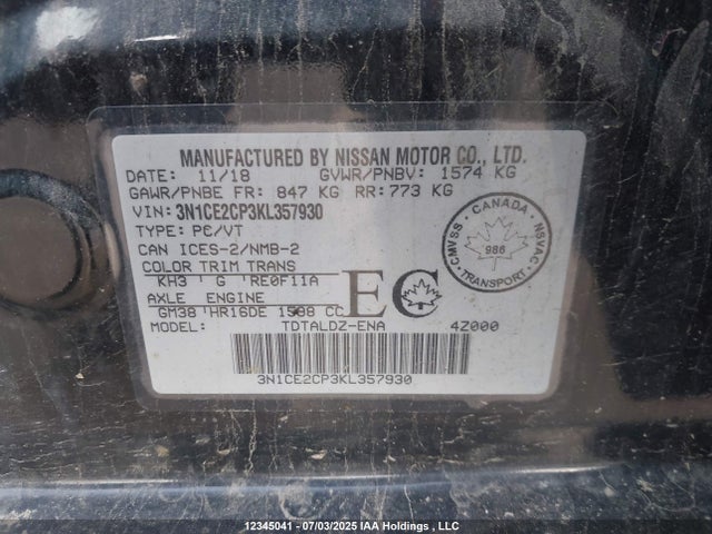 Nissan VERSA NOTE 2019 3N1CE2CP3KL357930 Image 9