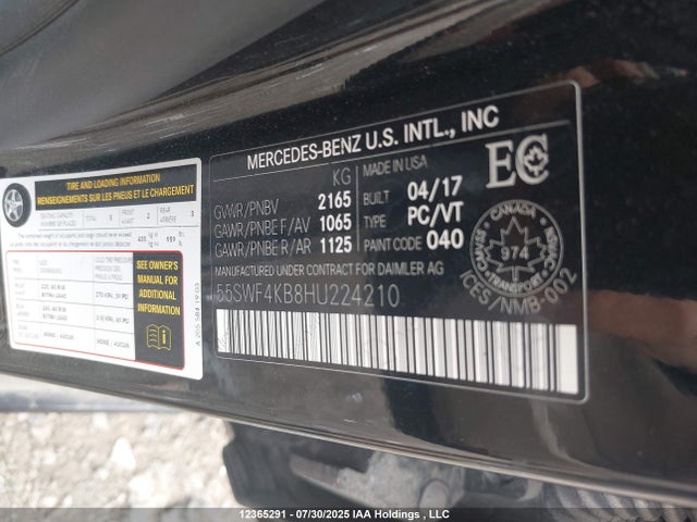 55SWF4KB8HU224210 Mercedes-Benz 2017