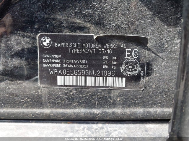 BMW 320i 2016 WBA8E5G59GNU21096 Image 18
