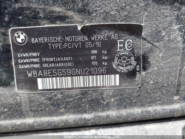BMW 320i 2016 WBA8E5G59GNU21096 Image 9