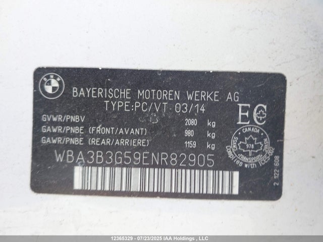 WBA3B3G59ENR82905 BMW 2014