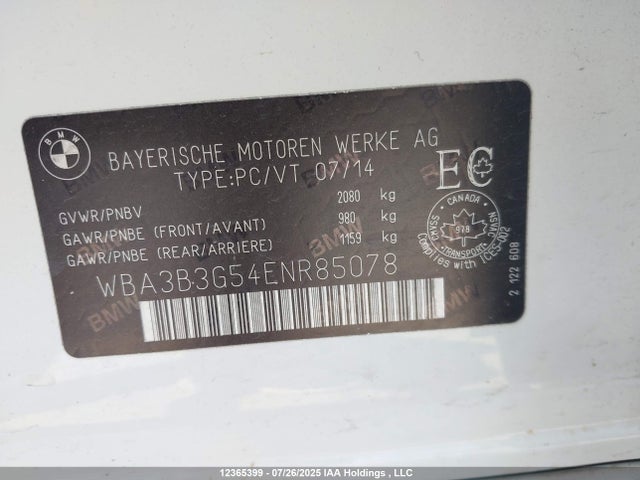 WBA3B3G54ENR85078 BMW 328I