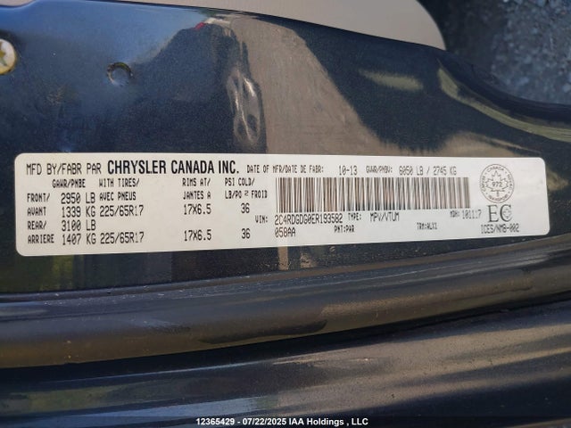 Dodge Grand Caravan 2014 2C4RDGDG0ER193582 Image 9