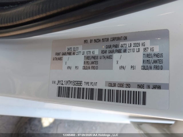Mazda py cylinder deactiviation 2021 JM1GL1VM7M1609996 Image 9