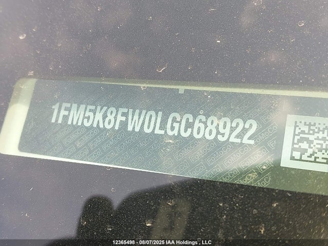 1FM5K8FW0LGC68922 Ford 3.3l ti-vct
