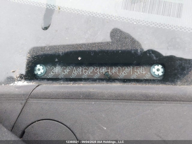 2009 Honda Civic Dx მანქანა იყიდება აუქციონზე, vin: 2HGFA16299H102154, აუქციონის ნომერი: 12365521
