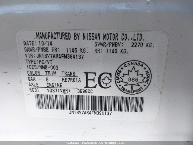 Infiniti Q50 2015 JN1BV7AR4FM394137 Image 9