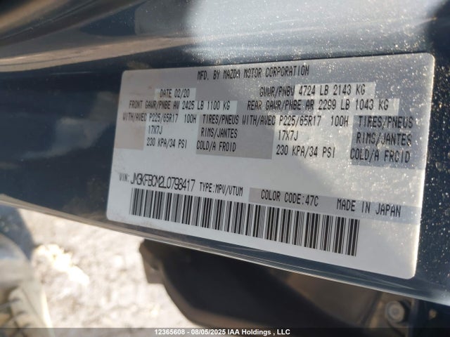 JM3KFBCM2L0798417 Mazda py cylinder deactivation