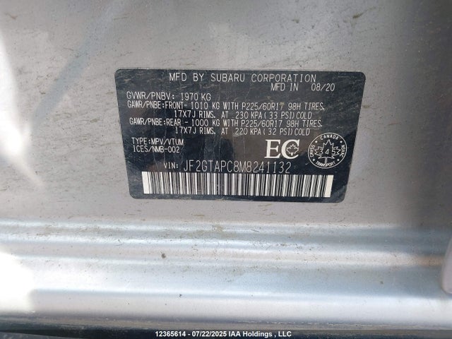 JF2GTAPC8M8241132 Subaru na