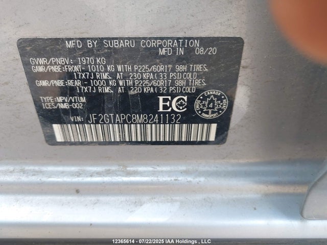JF2GTAPC8M8241132 Subaru na
