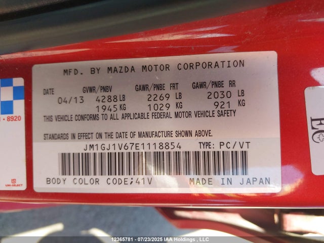 JM1GJ1V67E1118854 Mazda py