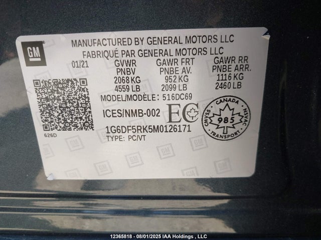 1G6DF5RK5M0126171 Cadillac lsy