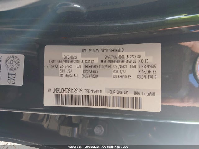 JM3KJDHD9S1123126 Mazda h3 standard power
