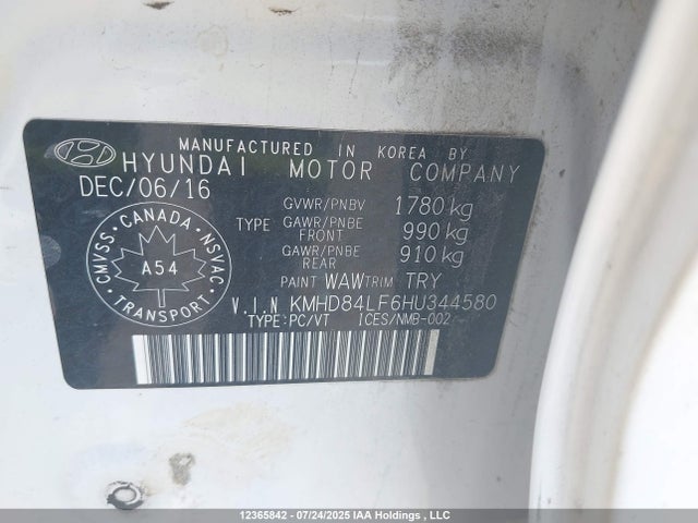 KMHD84LF6HU344580 Hyundai Elantra