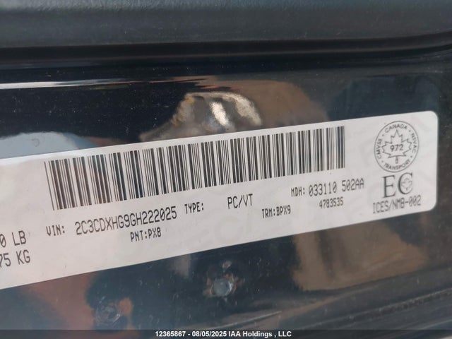 2C3CDXHG9GH222025 Dodge Charger