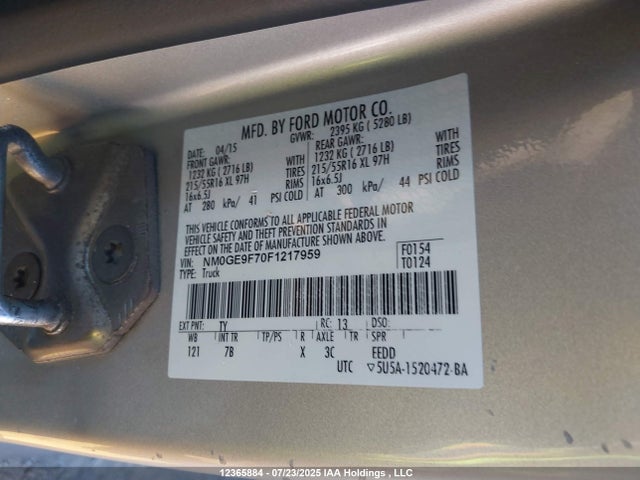 Ford Transit Connect 2015 NM0GE9F70F1217959 Image 9