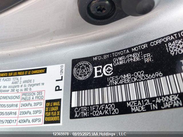 JTNK4RBE0K3036696 Toyota Corolla