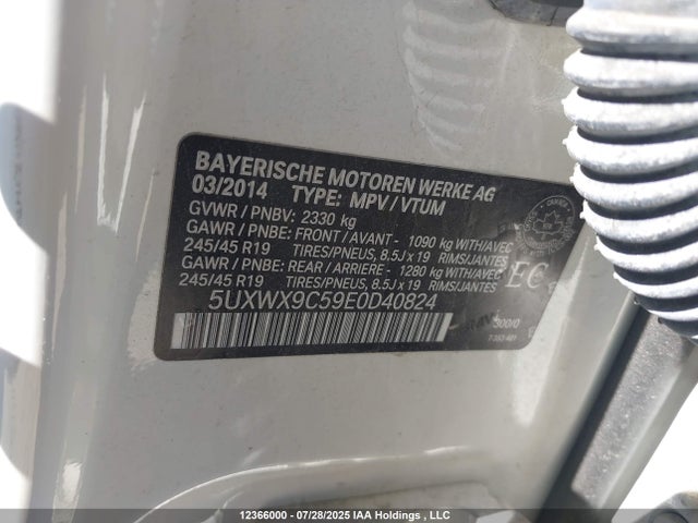 5UXWX9C59E0D40824 BMW X3