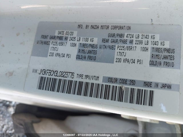 Mazda py cylinder deactivation 2020 JM3KFBCM3L0823776 Image 9