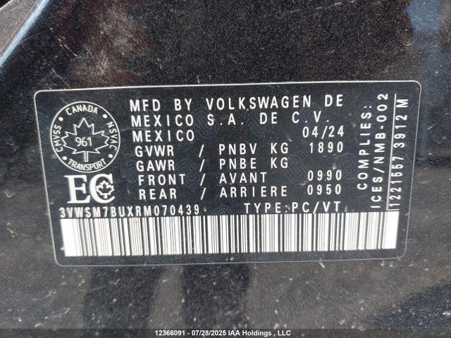 3VWSM7BUXRM070439 Volkswagen tsi